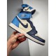 Air Jordan 1 Retro High OG “SAIL/Obsidian/University Blue” 555088-140