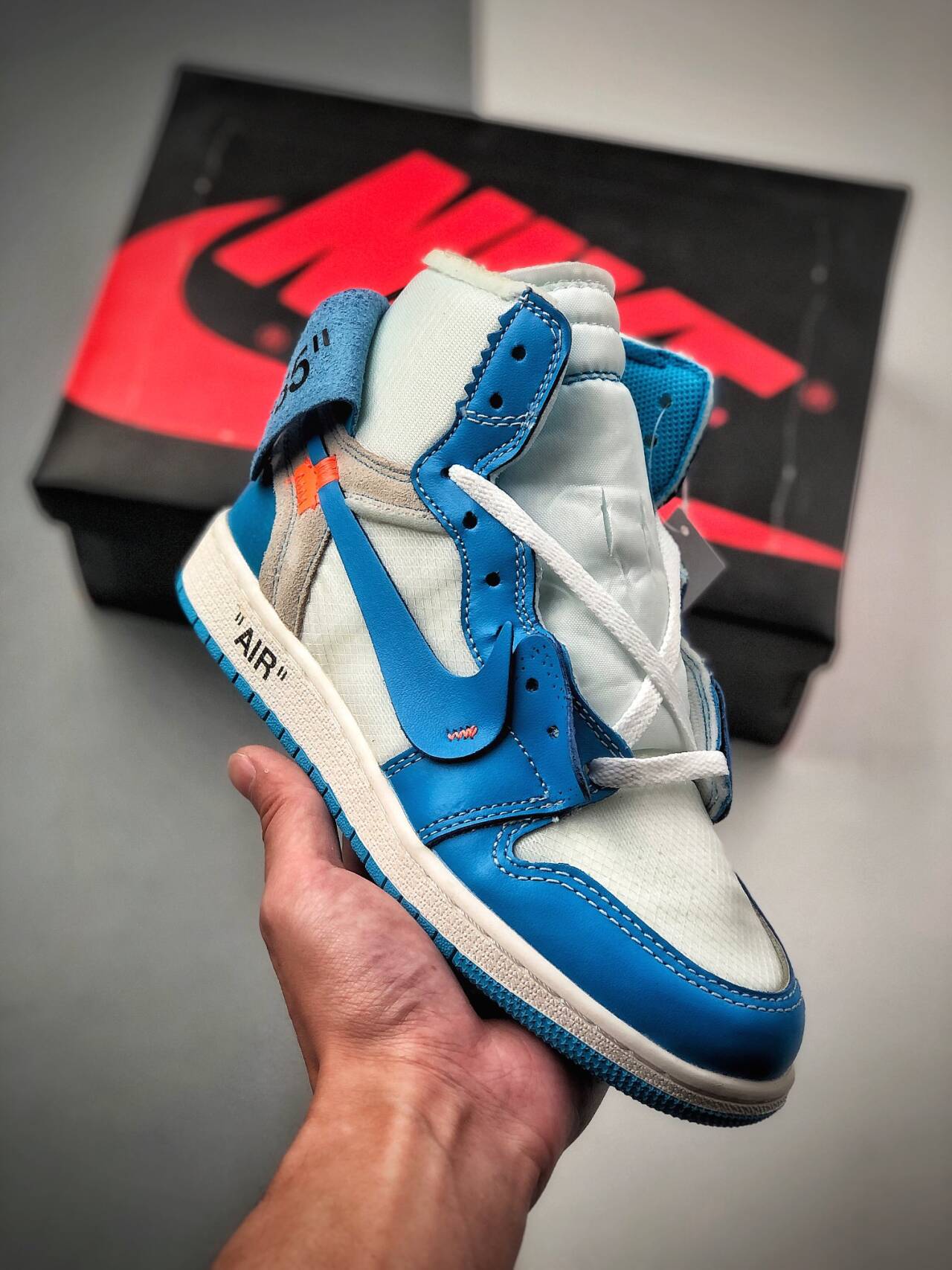 Jordan Air X OFF - WHITE   Jordan 1 Retro High OG " UNC " AQ0818-148