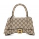 BALENCIAGA X GUCCI GG Monogram Small Hourglass Top Handle Bag 681697-KGD0T-9742